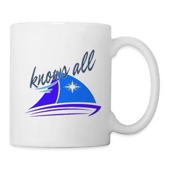 knows all type sailor skipper sailingboat sailing - Mug - white - Right