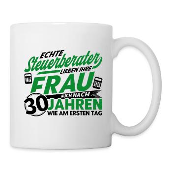 Perlenhochzeit Ehepaar 30. Hochzeitstag Geschenk - Tasse - Weiß - Rechts