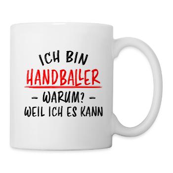 Handball Lustig Spruch Handballer Spieler Geschenk - Tasse - Weiß - Rechts