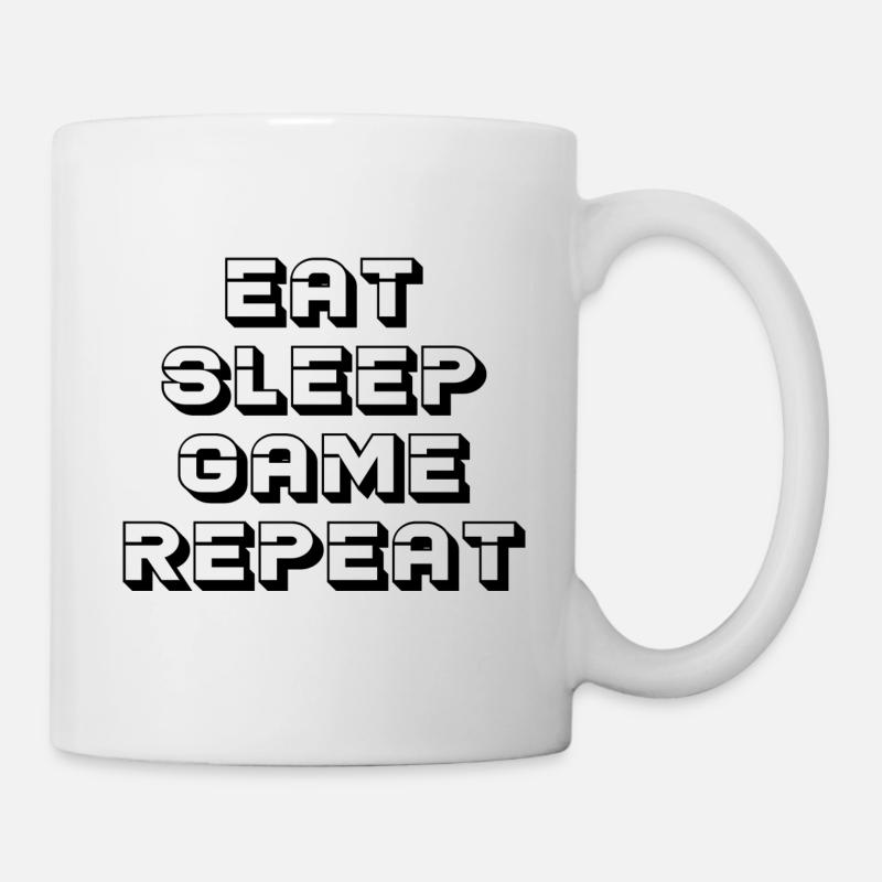 EAT SLEEP GAME REPEAT - Tasse - Weiß