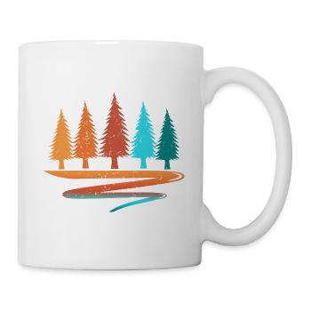Retro Wald Outdoor Wandern Natur - Tasse - Weiß - Rechts