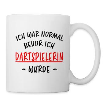 Dartspielerin Witz Spruch Darts Dartpfeil Geschenk - Tasse - Weiß - Rechts
