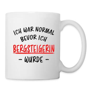 Bergsteigerin Wandern Fun Lustiger Spruch Geschenk - Tasse - Weiß - Rechts