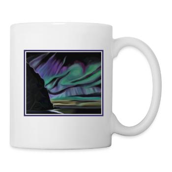 Aurora am Himmel türkisfarbener Himmel - Tasse - Weiß - Rechts