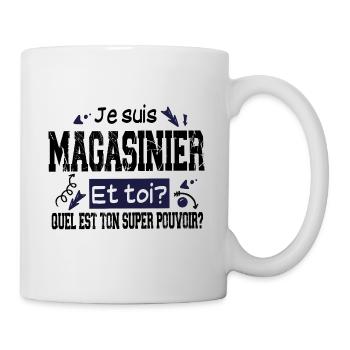 Magasinier Homme Cadeau Métier Vintage Mug T-shirt - Mug blanc - blanc - Droite