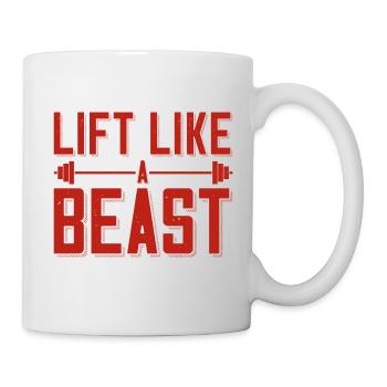 Bodybuilder Lift Like A Beast Outfit Langhantel - Tasse - Weiß - Rechts