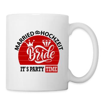 Married Hochzeit Braut Bride Party Time Ring - Tasse - Weiß - Rechts