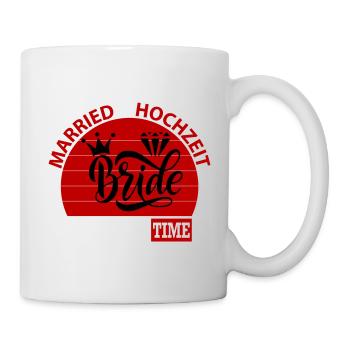 Married Hochzeit Braut Bride Party Time Ring - Tasse - Weiß - Rechts