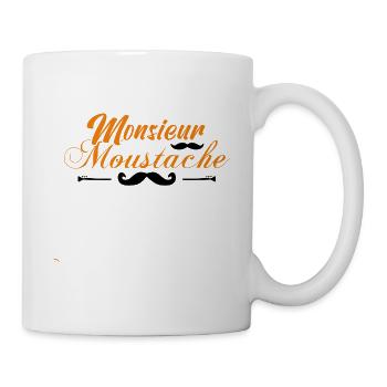 monsieur moustaches, Idée cadeau d'élégance. - Mug blanc - blanc - Droite