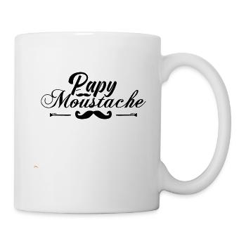 papy moustache, Idée cadeau d'élégance. - Mug blanc - blanc - Droite