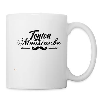 tonton moustache, Idée cadeau d'élégance. - Mug blanc - blanc - Droite