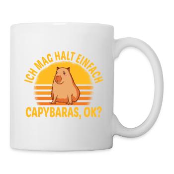 Ich Brauche Keine Therapie Brauche Nur Capybaras - Tasse - Weiß - Rechts