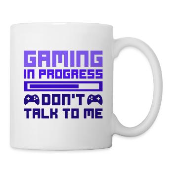 Gaming In Progress Men Women Funny Gamer Quote - Mug - white - Right