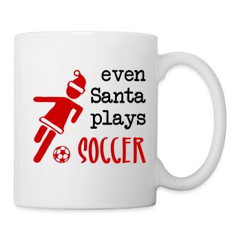 Sogar der Weihnachtsmann spielt Fußball - Tasse - Weiß - Rechts