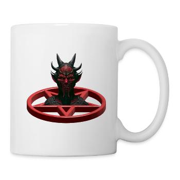 Teufel Pentagram Satan Horror - Tasse - Weiß - Rechts