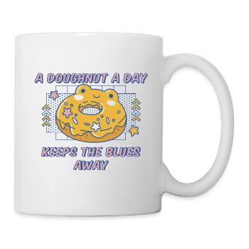 Un beignet par jour éloigne le blues Amateur de beignets - Mug blanc - blanc - Droite