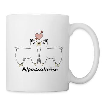 Alpaka Liebe Design - Tasse - Weiß - Rechts
