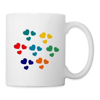 HERZ. HERZ. HEILIGER VALENTINSTAG. LIEBE. LIEBE. HERZ - Tasse - Weiß - Rechts