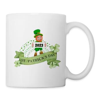 St. Patrick's Day 2023 Leprechaun with Clover Ireland - Mug - white - Right