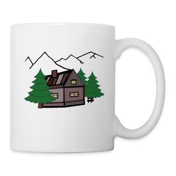 Alm Montagnes Montagnes Cabane Maison Alpes Montagne - Mug blanc - blanc - Droite