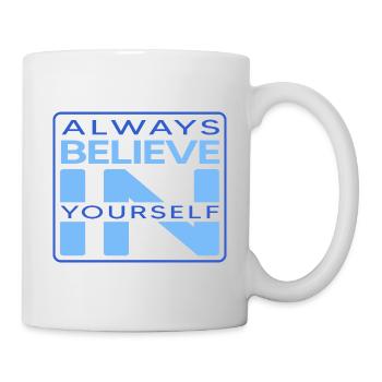 winterschwimmer "believe" motivation zum eisbaden" - Tasse - Weiß - Rechts