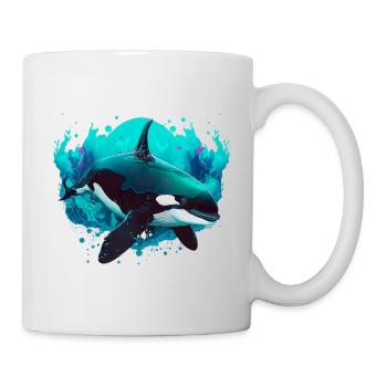 Orca Ozean Wal für einen Orca-Liebhaber und - Tasse - Weiß - Rechts