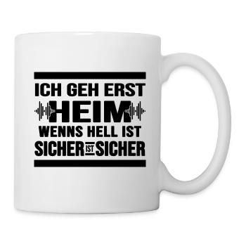 Rave Techno Beats ballern hard Bass Nachtschwärmer - Tasse - Weiß - Rechts