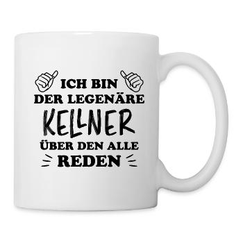Kellner Lustige Spruch Service Restaurant Geschenk - Tasse - Weiß - Rechts