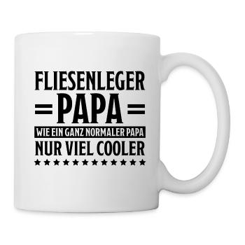 Fliesenleger Lustig Spruch Job Bodenleger Geschenk - Tasse - Weiß - Rechts