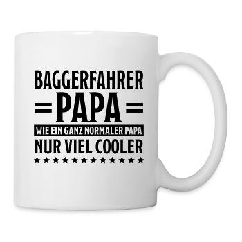 Baggerfahrer Lustiger Spruch Beruf Bagger Geschenk - Tasse - Weiß - Rechts