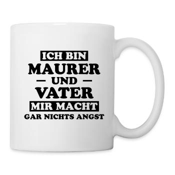 Maurer Lustiger Spruch Baustelle Maurer Geschenk - Tasse - Weiß - Rechts