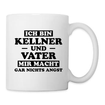 Kellner Lustige Spruch Service Restaurant Geschenk - Tasse - Weiß - Rechts