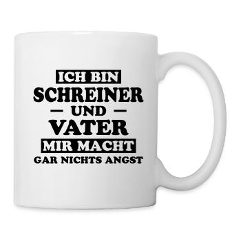 Schreiner Witz Spruch Tischler Schreiner Geschenk - Tasse - Weiß - Rechts