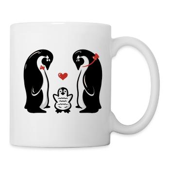 Baby Pinguin Familie - Geburt Tier Geschenkidee - Tasse - Weiß - Rechts