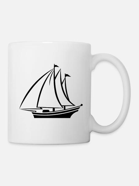 Segelschiff - Tasse - Weiß