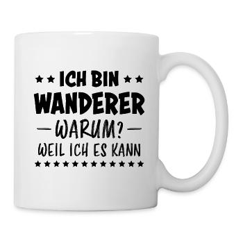 Wanderer Outdoor Lustiger Spruch Wandern Geschenk - Tasse - Weiß - Rechts