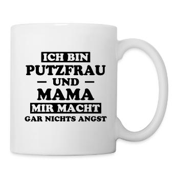 Putzfrau Haushalt Spruch Reinigungskraft Geschenk - Tasse - Weiß - Rechts