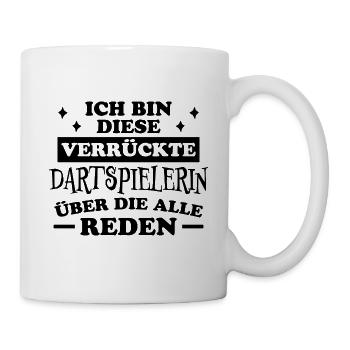 Dartspielerin Spruch Darts Dartspielerin Geschenk - Tasse - Weiß - Rechts