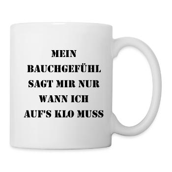 Bauchgefühl & Klo - Tasse - Weiß - Rechts