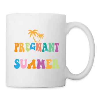 Pregnant Girl Summer Baby Shower Pregnancy - Tasse - Weiß - Rechts