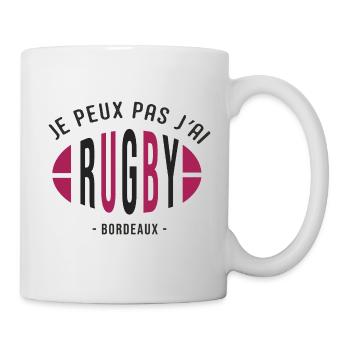 Rugby Bordeaux Je peux pas j ai rugby supporter - Mug blanc - blanc - Droite