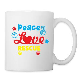Frieden Liebe Rettung - Tasse - Weiß - Rechts