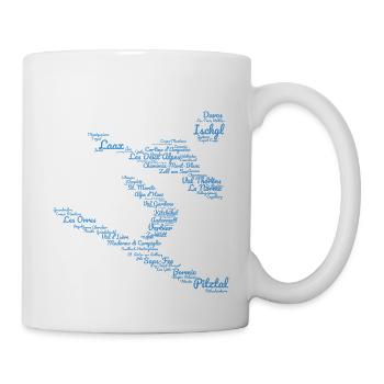 Ski Alp resorts, word cloud, snowboard - Mug - white - Right
