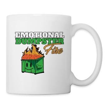 Emotional Dumpster Fire Heartbroken Quote Anxiety - Mug - white - Right