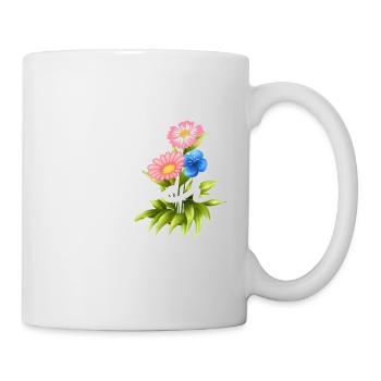 Verrückte Blumenfrau - Tasse - Weiß - Rechts