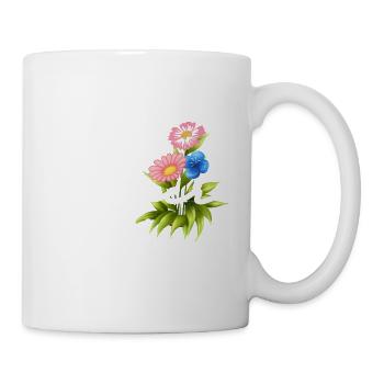 Verrückte Blumenfrau - Tasse - Weiß - Rechts
