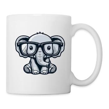 Éléphant ringard avec des lunettes - Mug blanc - blanc - Droite
