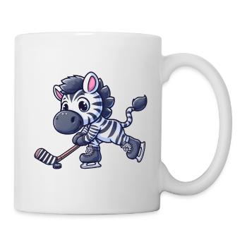 Zebra-Eishockeyspieler - Lustige Illustration - Tasse - Weiß - Rechts