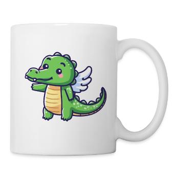 Süßes Krokodil Engel Flügel - Tasse - Weiß - Rechts