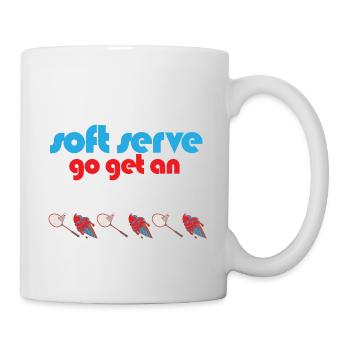 Funny Badminton If You Want A Soft Serve Go Get - Mug - white - Right